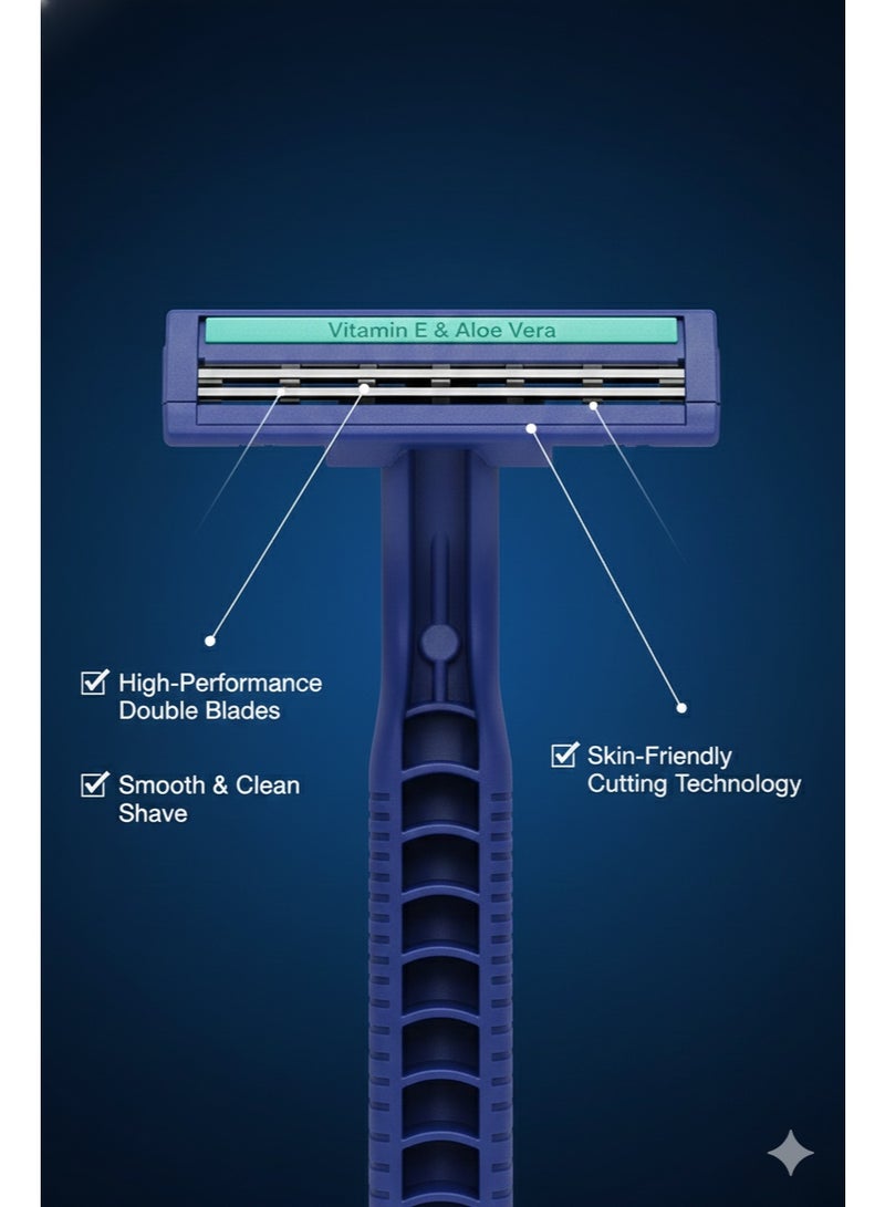 بولاند لورا ماكينة حلاقة من الفولاذ المقاوم للصدأ للاستخدام مرة واحدة شفرات حلاقة مزدوجة عبوة 24 قطعة - Image 4